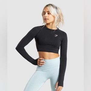 gymshark black cropped long sleeve